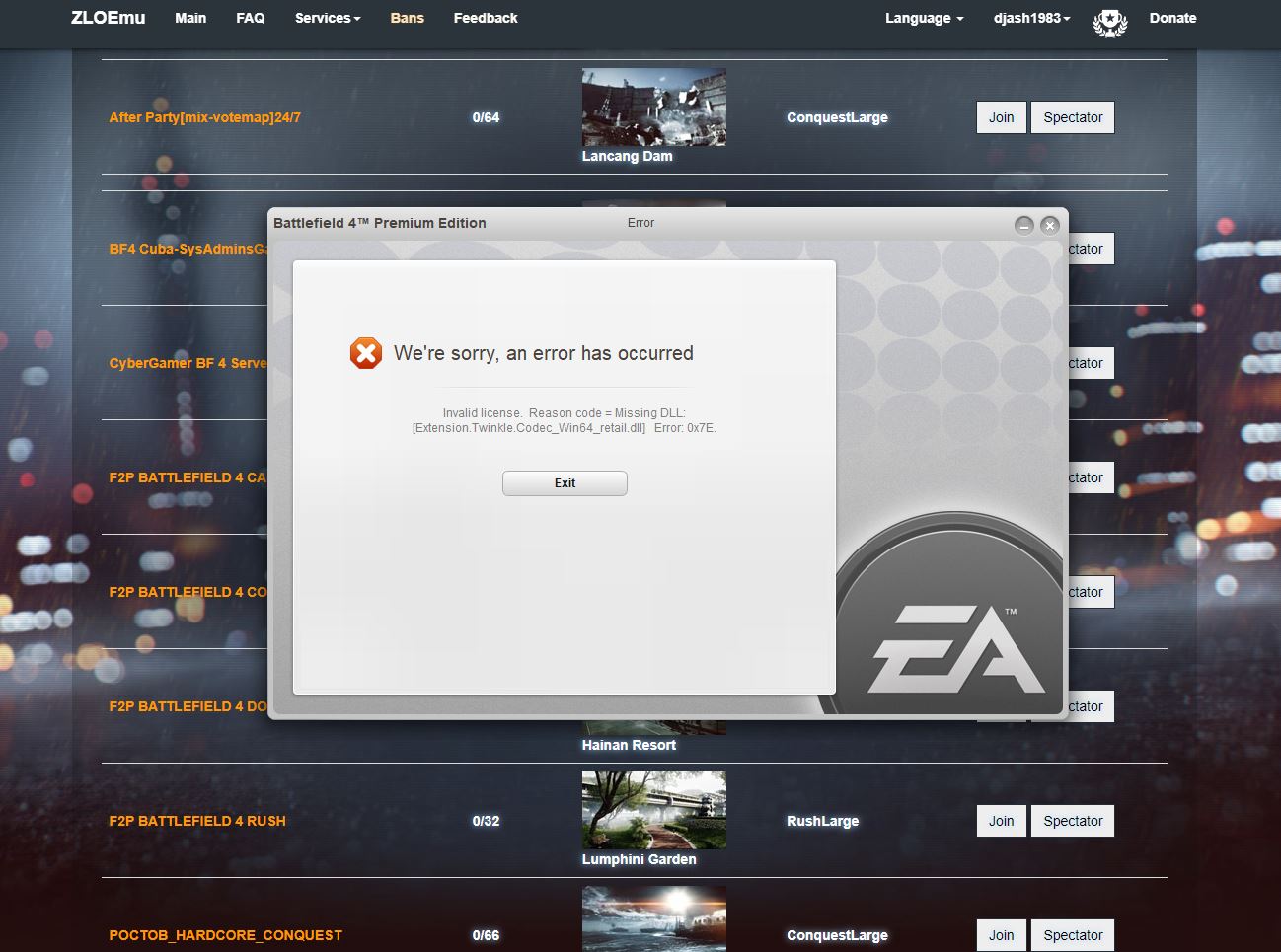BF4 the server does not start - Servers Support - Help Q&A - ZLOFENIX Games